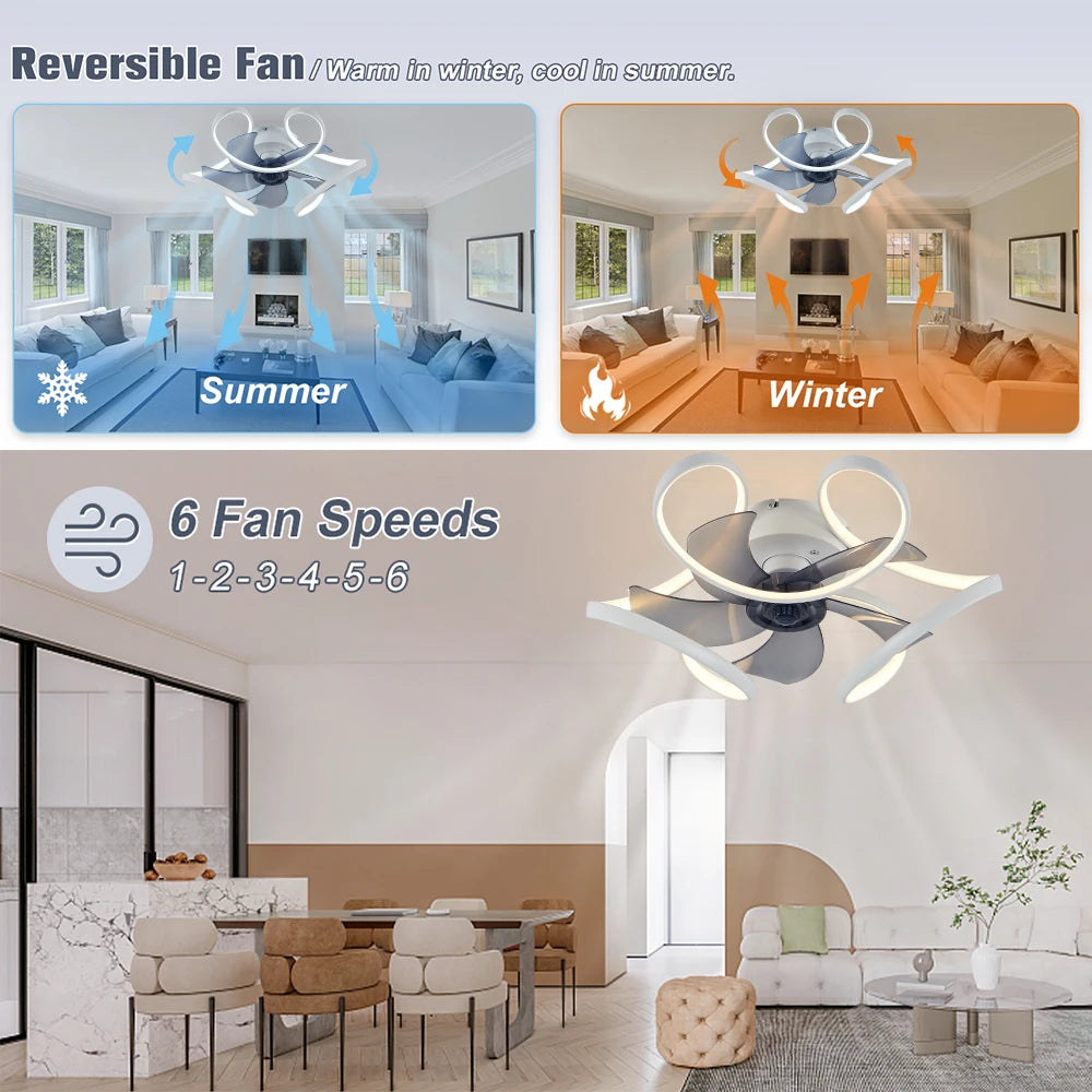 Moderner Deckenventilator mit LED-Licht – IRALAN BY‑601‑500‑1, inkl. Fernbedienung, dimmbar, 6 Geschwindigkeiten