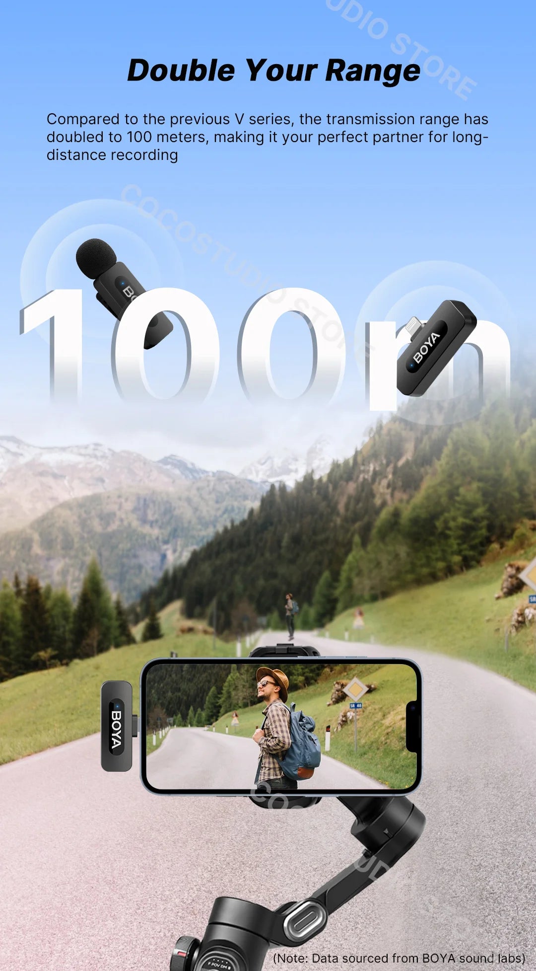 BOYA BY‑V3 2‑Kanal Wireless Lavalier-Mikrofon mit Ladeetui