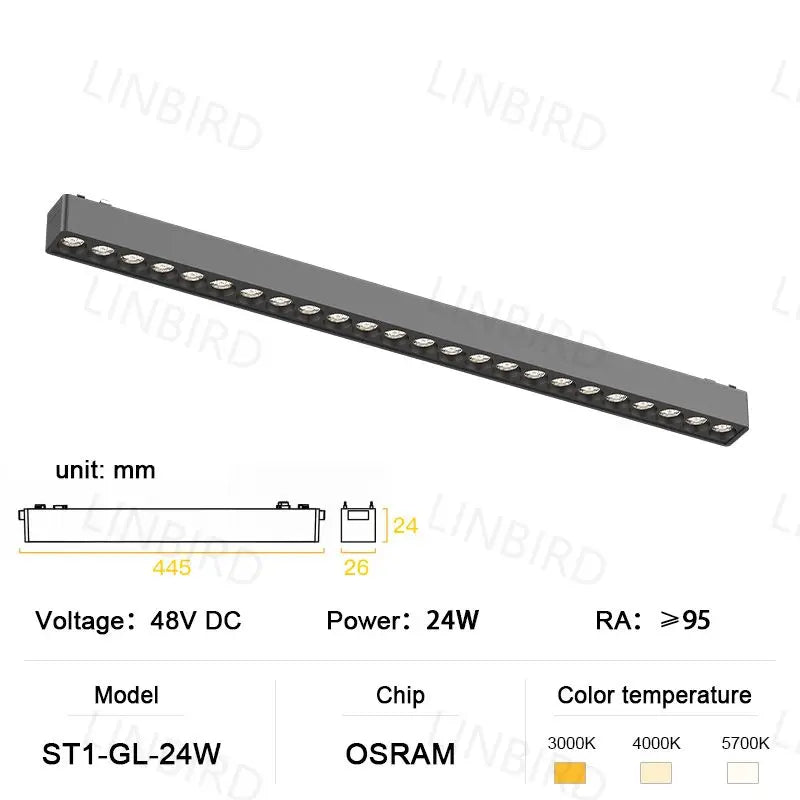 Ultradünne magnetische Aluminium-Schienenleuchte der ST1-Serie, 6 mm