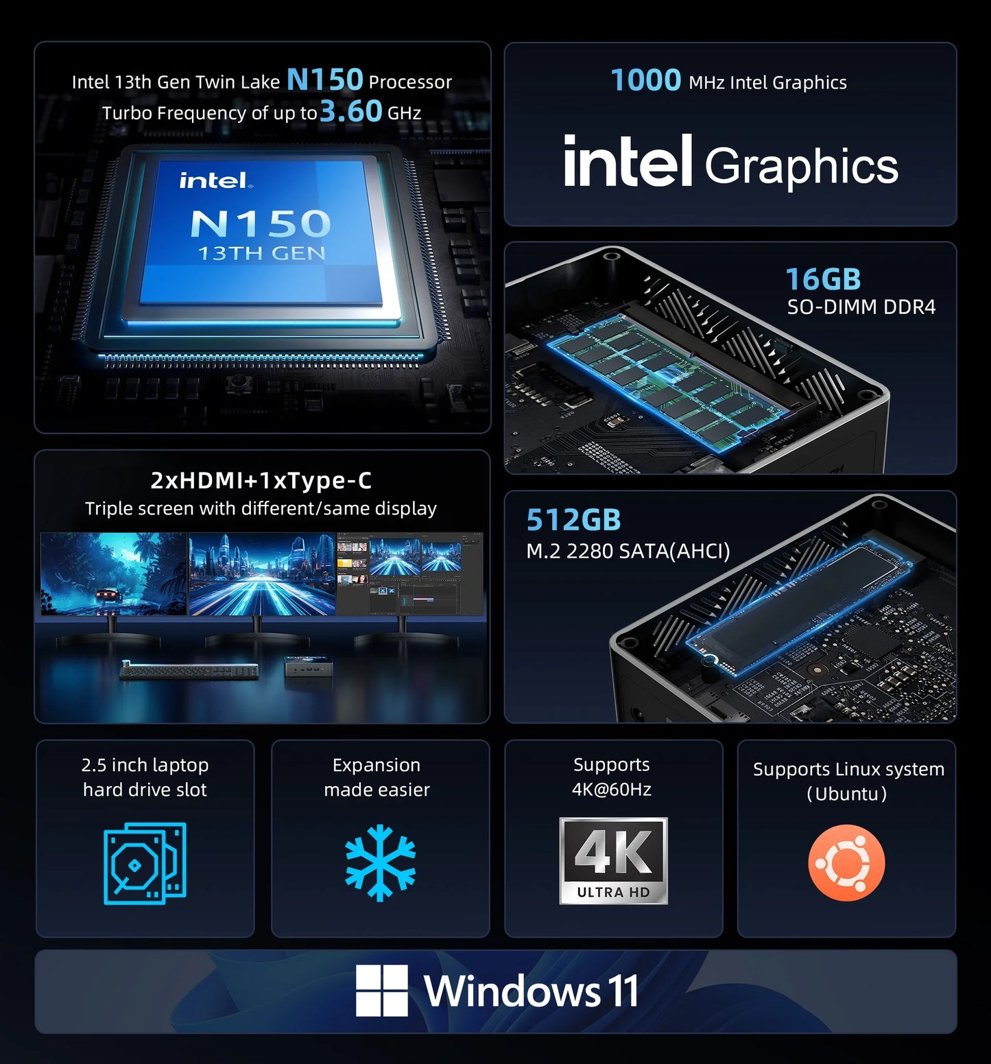 BMAX Mini-PC B4 Turbo – Kompakter Allrounder mit Intel® N150 & 16 GB RAM