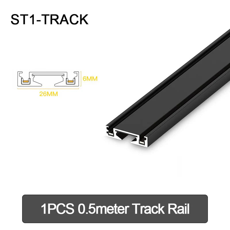 Ultradünne magnetische Aluminium-Schienenleuchte der ST1-Serie, 6 mm