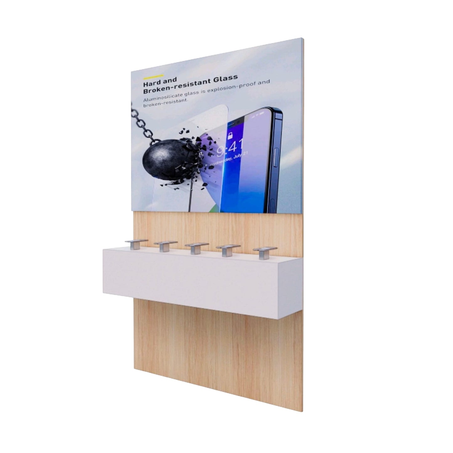 Handyaufsteller mit Wandmontage und Lightbox – 100x210 cm, individuell bedruckbar