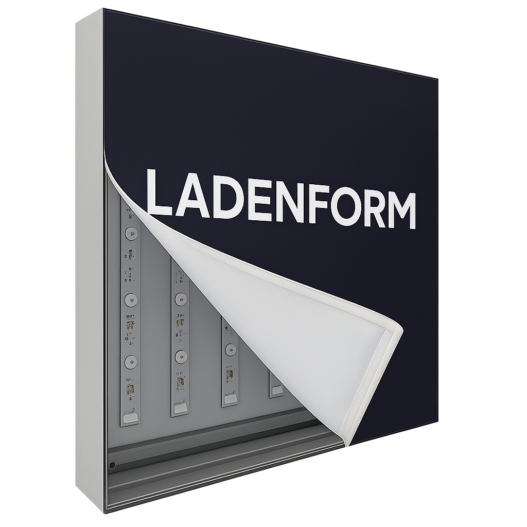 LED-Leuchtrahmen Textil - einseitig - Tiefe 10cm individuelle größe